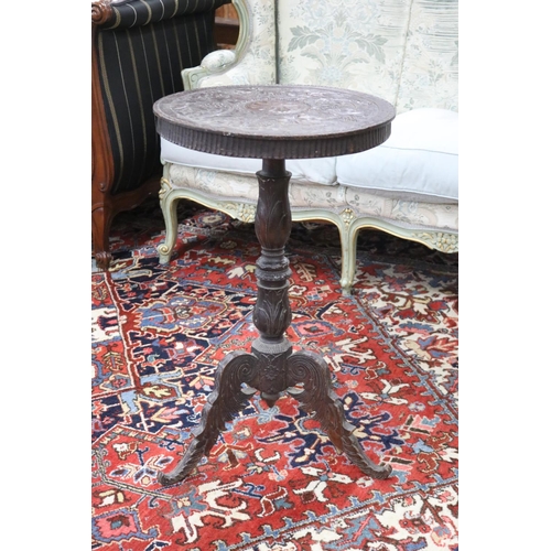 Appraisal: Antique English wine table nicely carved decoration of grapes and