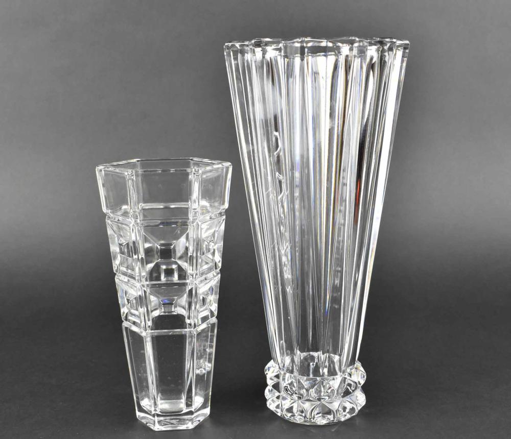 Appraisal: TWO ROSENTHAL COLORLESS GLASS VASESModern Marked on the underside The