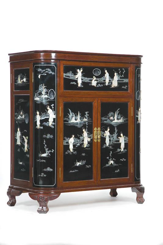 Appraisal: ORIENTAL DECORATED WET BAR Twentieth century mixed wood mother-of-pearl Applied