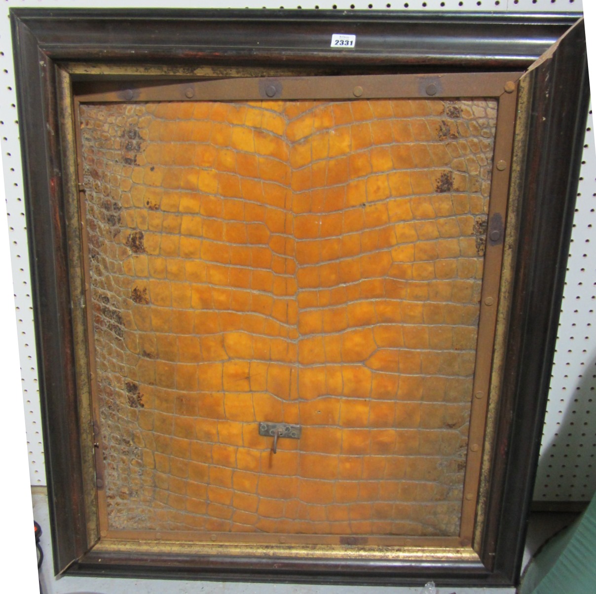 Appraisal: A framed crocodile skin