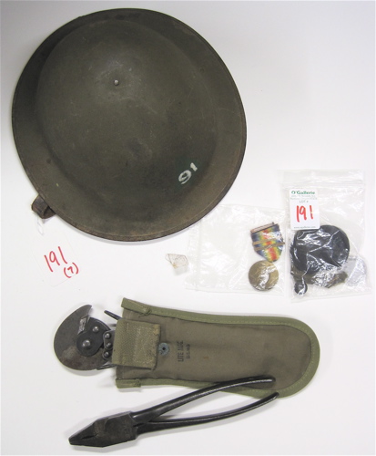 Appraisal: LOT OF ST DIVISION EQUIPMENT ZB helmet with st markings