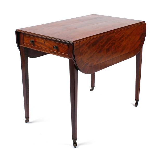 Appraisal: An English mahogany pembroke table height in width extended in