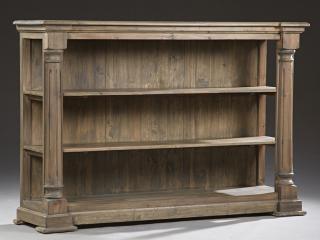 Appraisal: English Style Polychromed Open Bookshelf th c the breakfront top