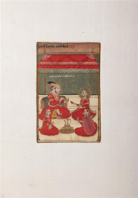 Appraisal: INDIAN PAINTING CIRCA MAHARAJAH JAGAT SINGH Gouache on paper inscription