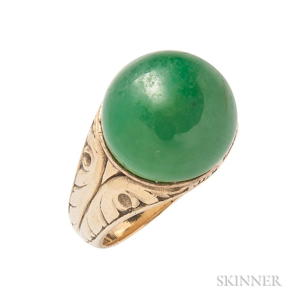 Appraisal: kt Gold and Jadeite Ring kt Gold and Jadeite Ring