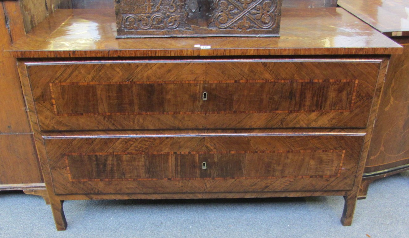 Appraisal: A late th century North Italian tulipwood Kingwood and fruitwood