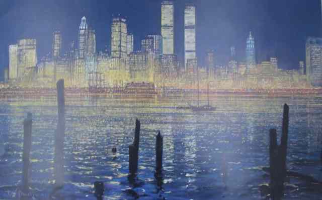 Appraisal: PETER ELLENSHAW THREE COLOR LITHOGRAPHS depicting American cities Born Great