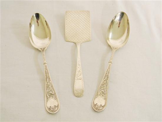 Appraisal: Sterling pair of Gorham serving spoons and a lifter marked