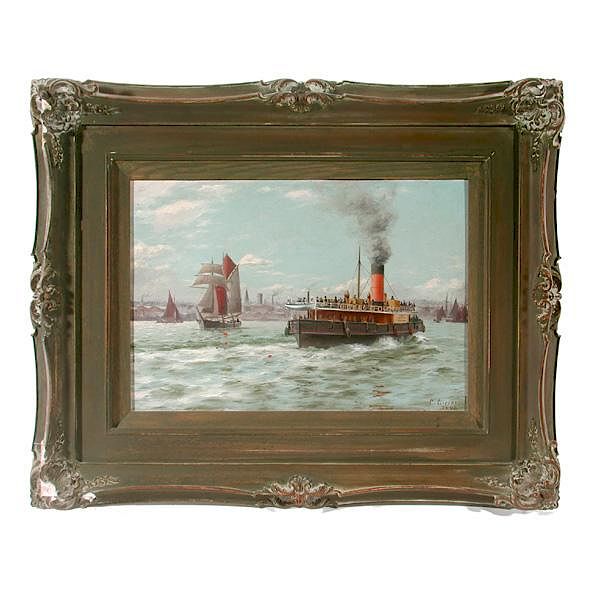 Appraisal: George P Greenwood Ferry Painting George Parker Greenwood British -