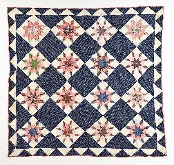 Appraisal: Pieced star pattern quilt late th c x