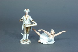 Appraisal: A Dresden figure of a Ballerina together with a Dresden