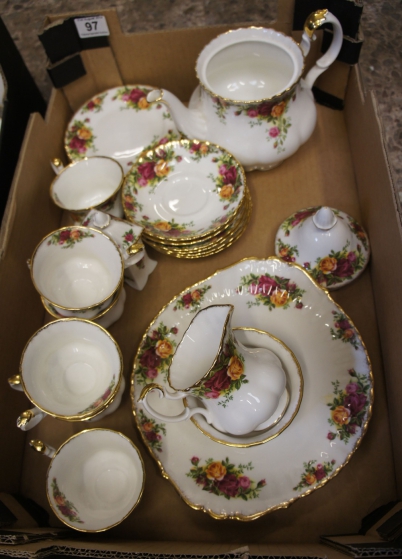 Appraisal: Royal Albert Old Country Roses Teaset and small clock