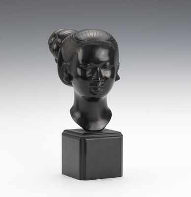 Appraisal: A Bronze Bust of a Woman of Singapore Hollow cast