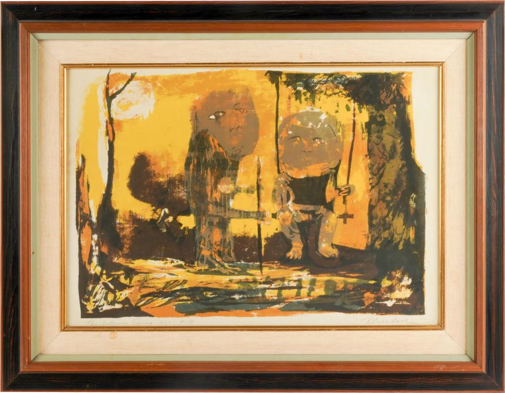 Appraisal: R CRANDALL THE AUTUMN SPRING February pencil-signed titled dated and