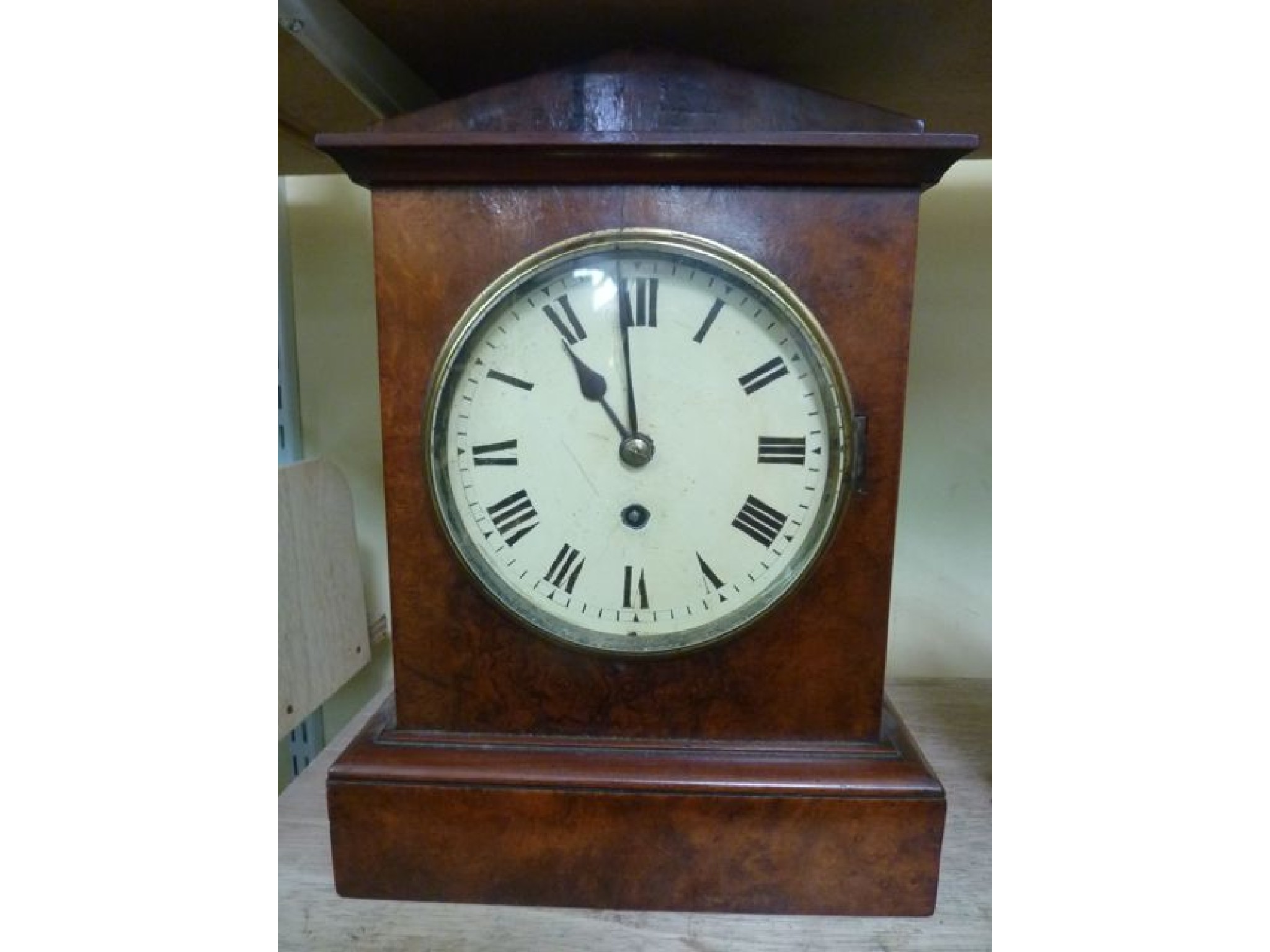 Appraisal: A late th century walnut bracket clock with eight day