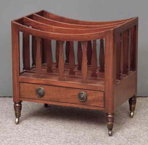 Appraisal: A late George III mahogany rectangular three division Canterbury with