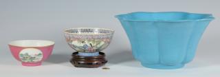 Appraisal: Porcelain Rice Bowls plus Large Peking Glass Bowl st item