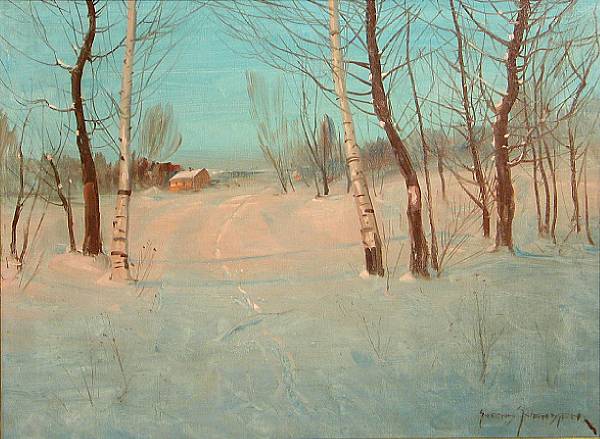 Appraisal: Svend Svendsen - A Snow-covered Path through the Trees at