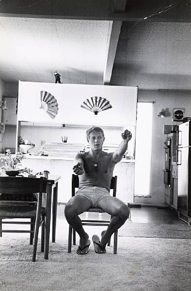 Appraisal: Two original photographs of Steve McQueen by John Dominis for