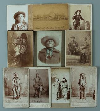 Appraisal: Ten Western cabinet cards seven photographs of Native Americans quot