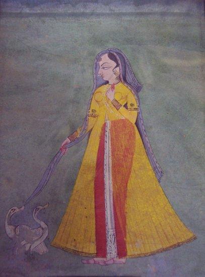 Appraisal: Additional LotAn Indian watercolour a woman and two ducks cm