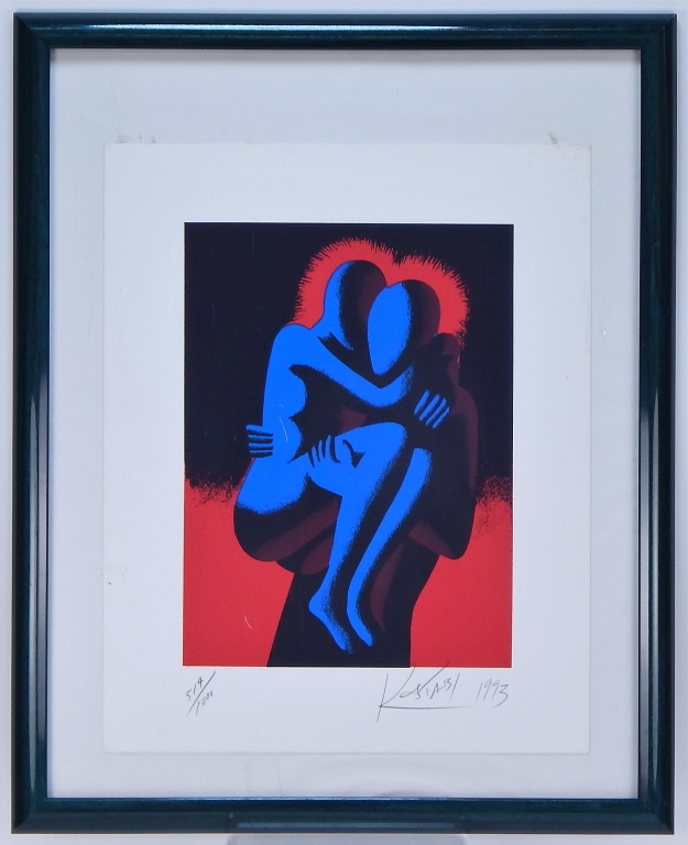 Appraisal: MARK KOSTABI MODERN HEARTSHARE LITHOGRAPH PRINT California New York Italy