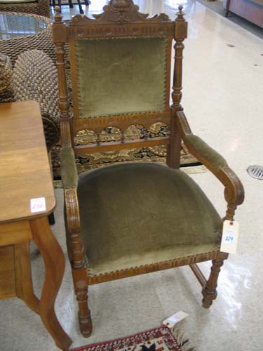 Appraisal: PAIR OF LOUIS XVI STYLE ARMCHAIRS with matching carved walnut