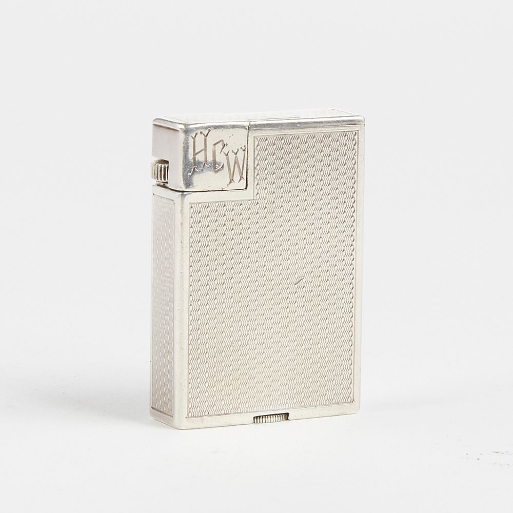 Appraisal: Dunhill Broadboy Silver Plated Lighter Dunhill United Kingdom One mid-century