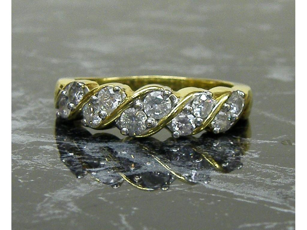 Appraisal: ct diamond band ring set with ten round brilliant cut