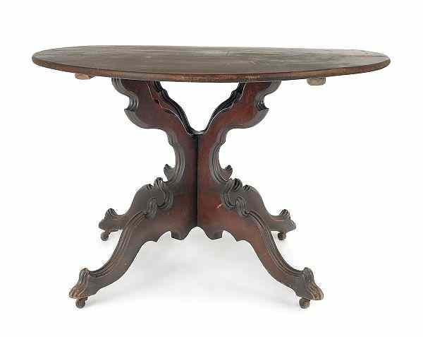 Appraisal: Victorian walnut center table ca h w