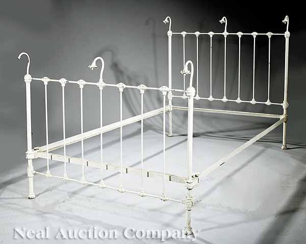 Appraisal: An American Cast Iron Bedstead mid-to-late th c curved blanket