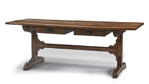 Appraisal: A French Baroque style walnut refectory table th century and