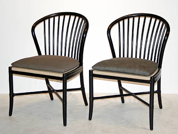 Appraisal: Two similar 'Danish Cord Series' dining chairs McGuire Furniture Company