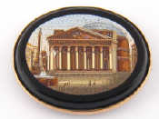 Appraisal: A gold framed th century Italian micromosaic brooch approx x