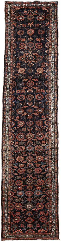 Appraisal: Hamadan Runner Persian mid th century repeating floral designs on