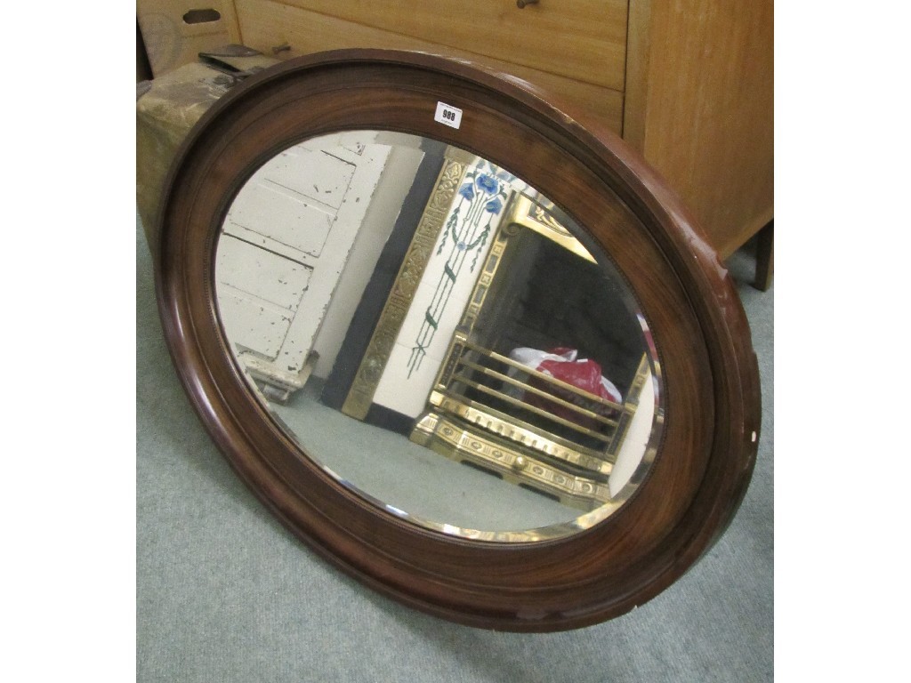 Appraisal: Mahogany oval wall mirror