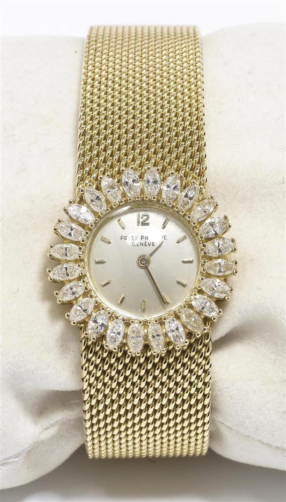 Appraisal: A LADY'S DIAMOND WRISTWATCH PATEK-PHILIPPE circa Yellow gold g Ref