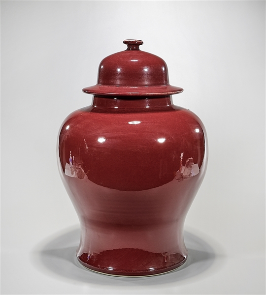 Appraisal: Tall Chinese oxblood porcelain covered vase x approx Condition wear