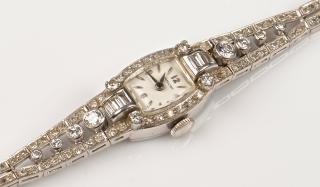 Appraisal: Platinum Hamilton Lady's Diamond Watch Lady's Hamilton platinum and diamond