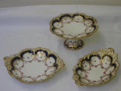 Appraisal: A CRESCENT PORCELAIN DESSERT SERVICE for twelve settings the lobed