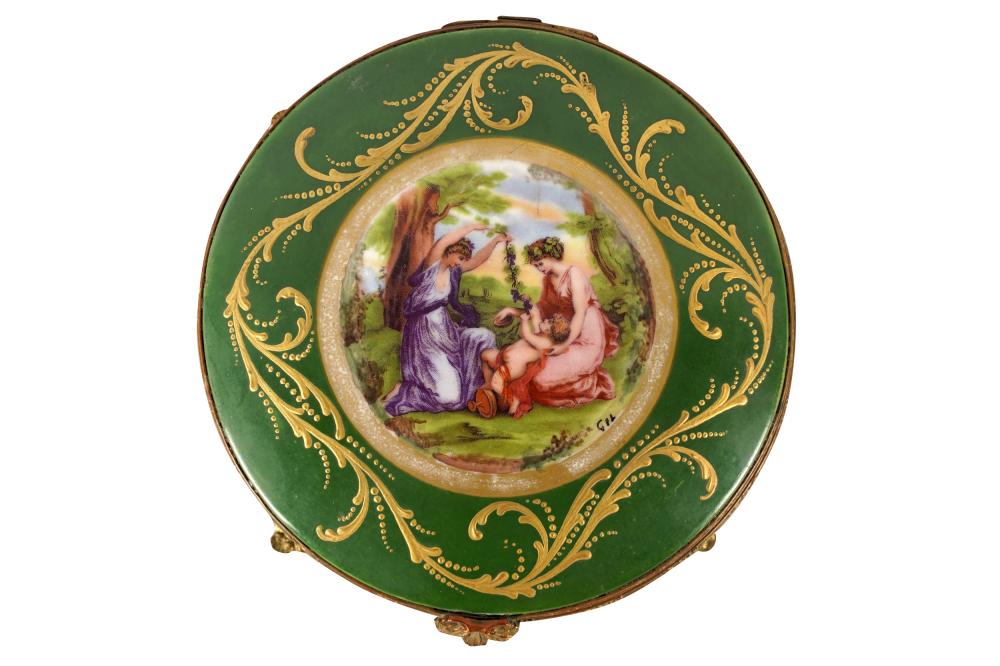 Appraisal: ROUND SEVRES PORCELAIN BOXProvenance The Estate of Dr Leon and