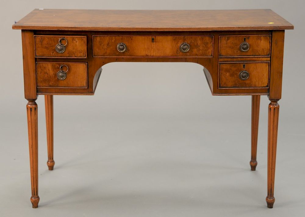 Appraisal: Two piece lot to include burlwood desk vanity ht in