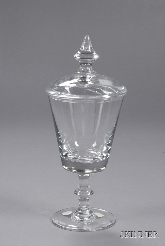 Appraisal: Val St Lambert Pokal-style Glass Vase and Cover Belgium c