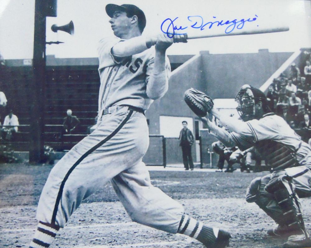 Appraisal: JOE DIMAGGIO SIGNED X PHOTOGRAPH FRAMED COA Joe Dimaggio autographed