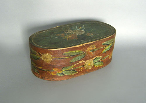 Appraisal: Continental painted brides box th c h x w