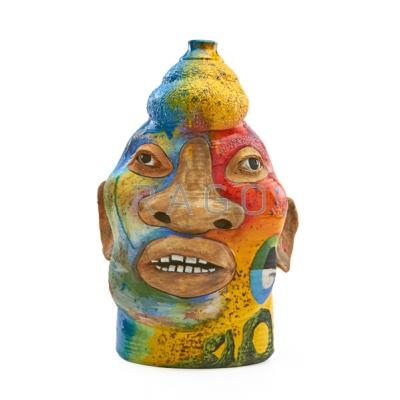 Appraisal: MICHAEL LUCERO b Glazed ceramic sculpture Anthropomorphic Jug Head New