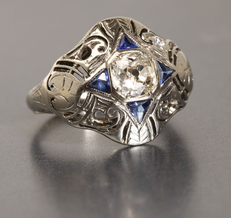 Appraisal: An Art Deco diamond ring An Art Deco diamond ring