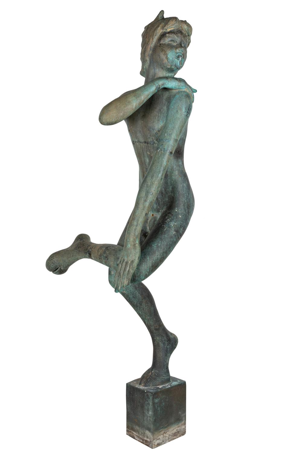 Appraisal: VICTOR SALMONES - FIGURAL FOUNTAINbronze depicting a satyr inches wide