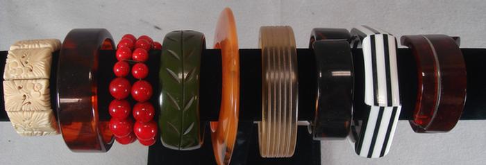 Appraisal: bakelite plastic bone bracelets Estimate -