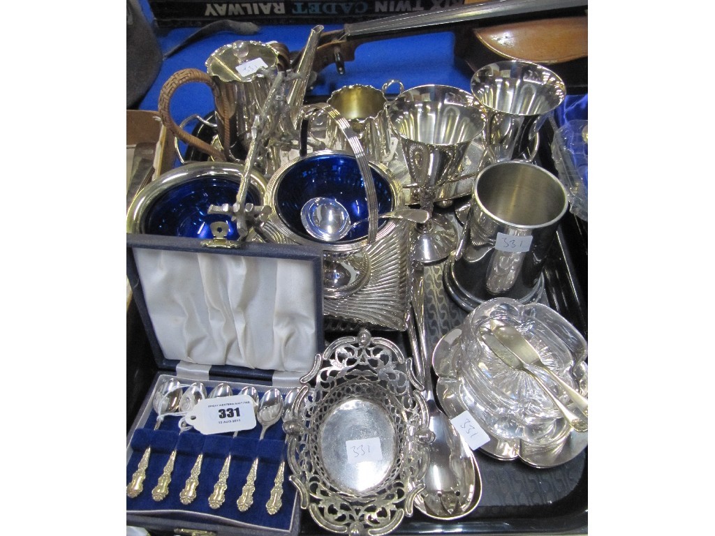 Appraisal: Tray lot of EP - coffee service goblets sugar bowls